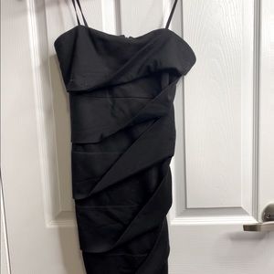 Black structured detailed body con dresss